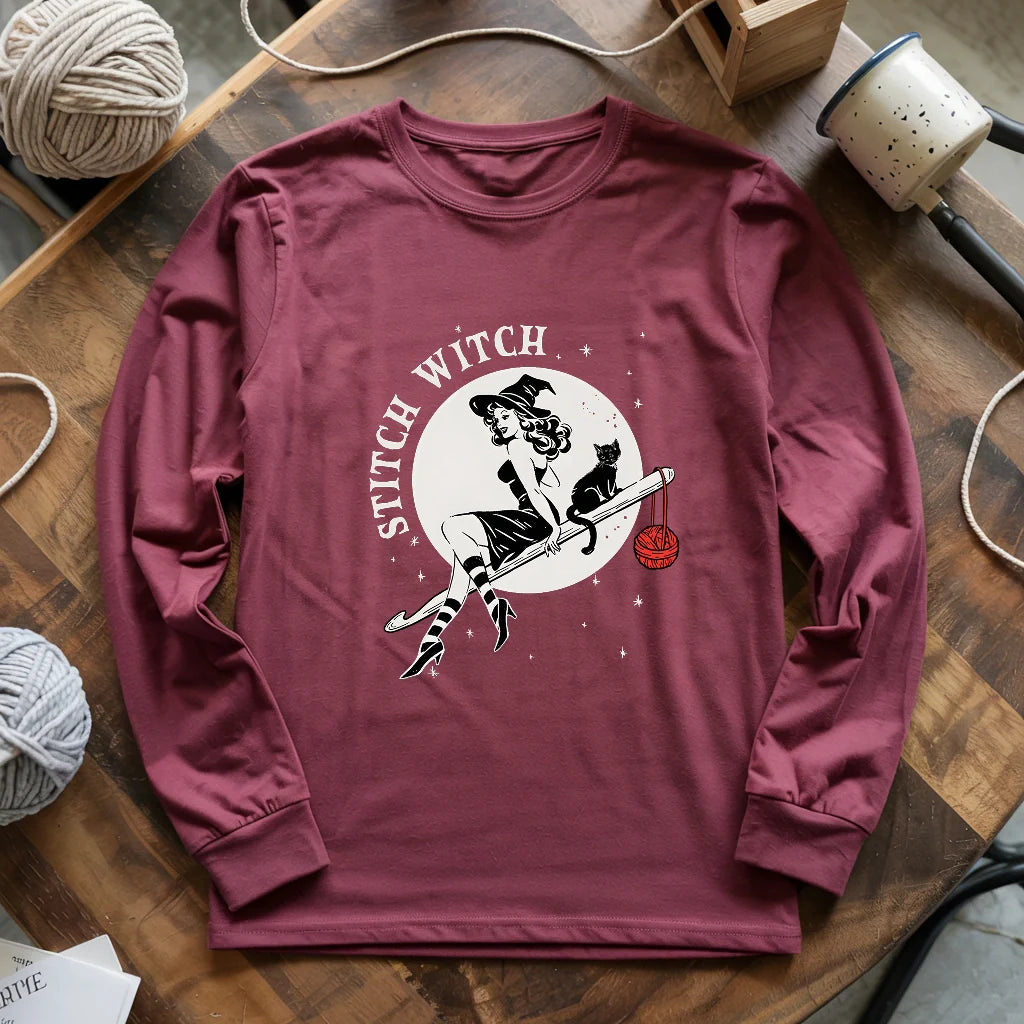 Crochet Stitch Witch Long Sleeve T-shirt