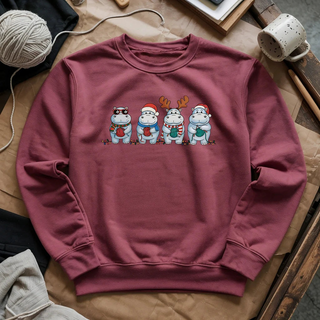 Hippo Knitmas Sweatshirt