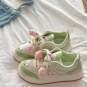 Mint Green Tulip Sneakers