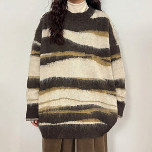 Oversized Striped Knit Sweater