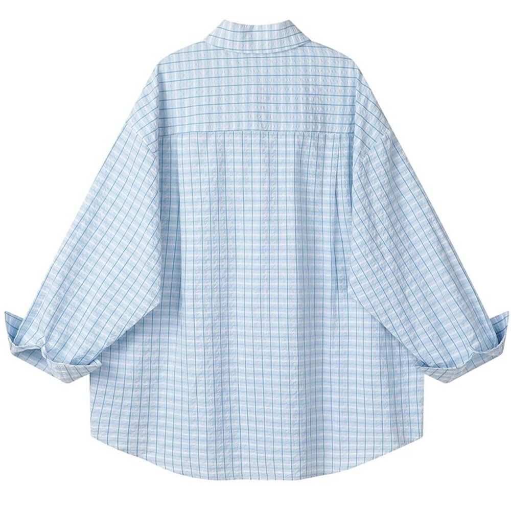 Rue des Fleurs Pastel Plaid Loose Shirt