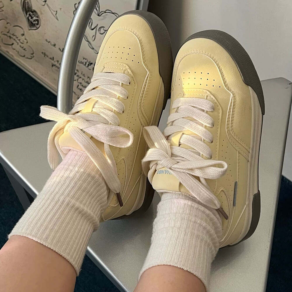 Pastel Yellow Aesthetic Sneakers