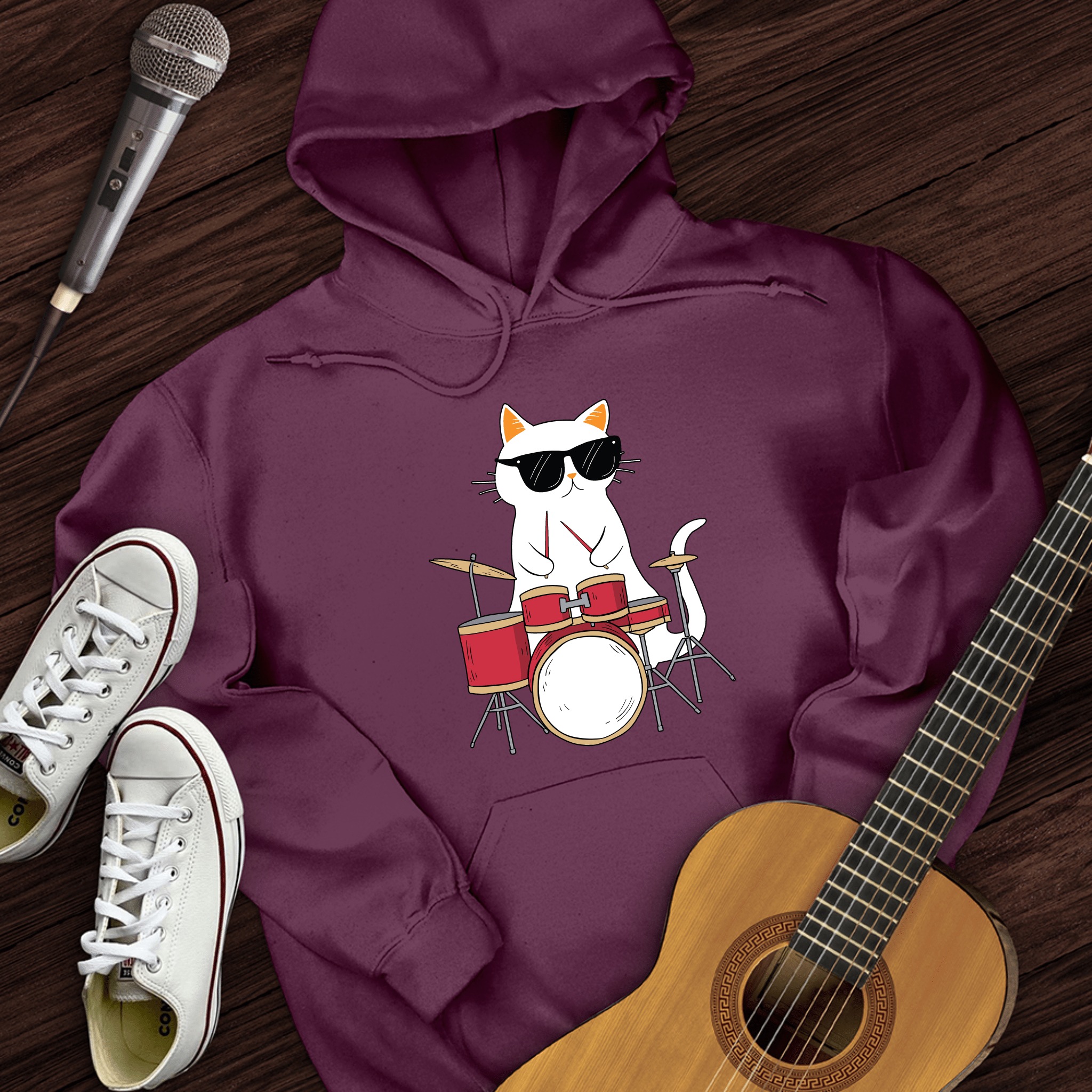 Drummer Cat Hoodie