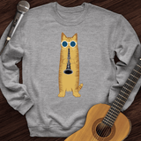 Cat Playing The Clarinet Crewneck