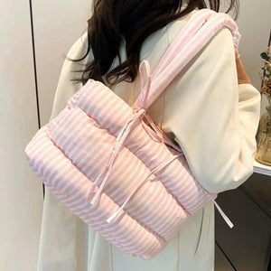 Puffer Striped Shoulder Bag