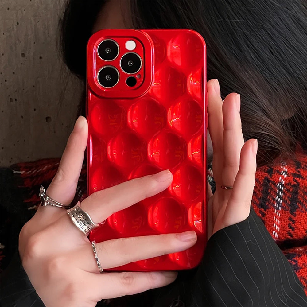 Pop of Red 3D Bubble iPhone Case