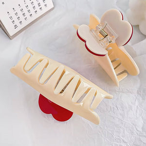 Soft Girl Heart Hair Claw