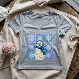 Crochet Snowman Lady V-neck
