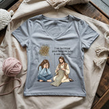 God Knitting Tangles Lady V-neck