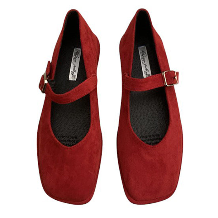 Basic Things Suede Mary Jane Flats
