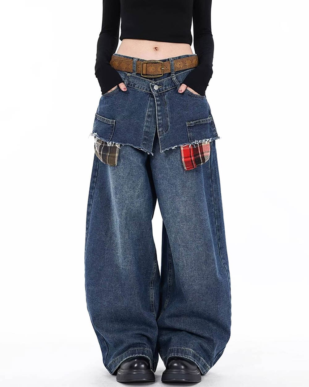 Teen Craft Layered Wide-Leg Jeans