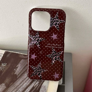 Y2K Star Leopard iPhone Case