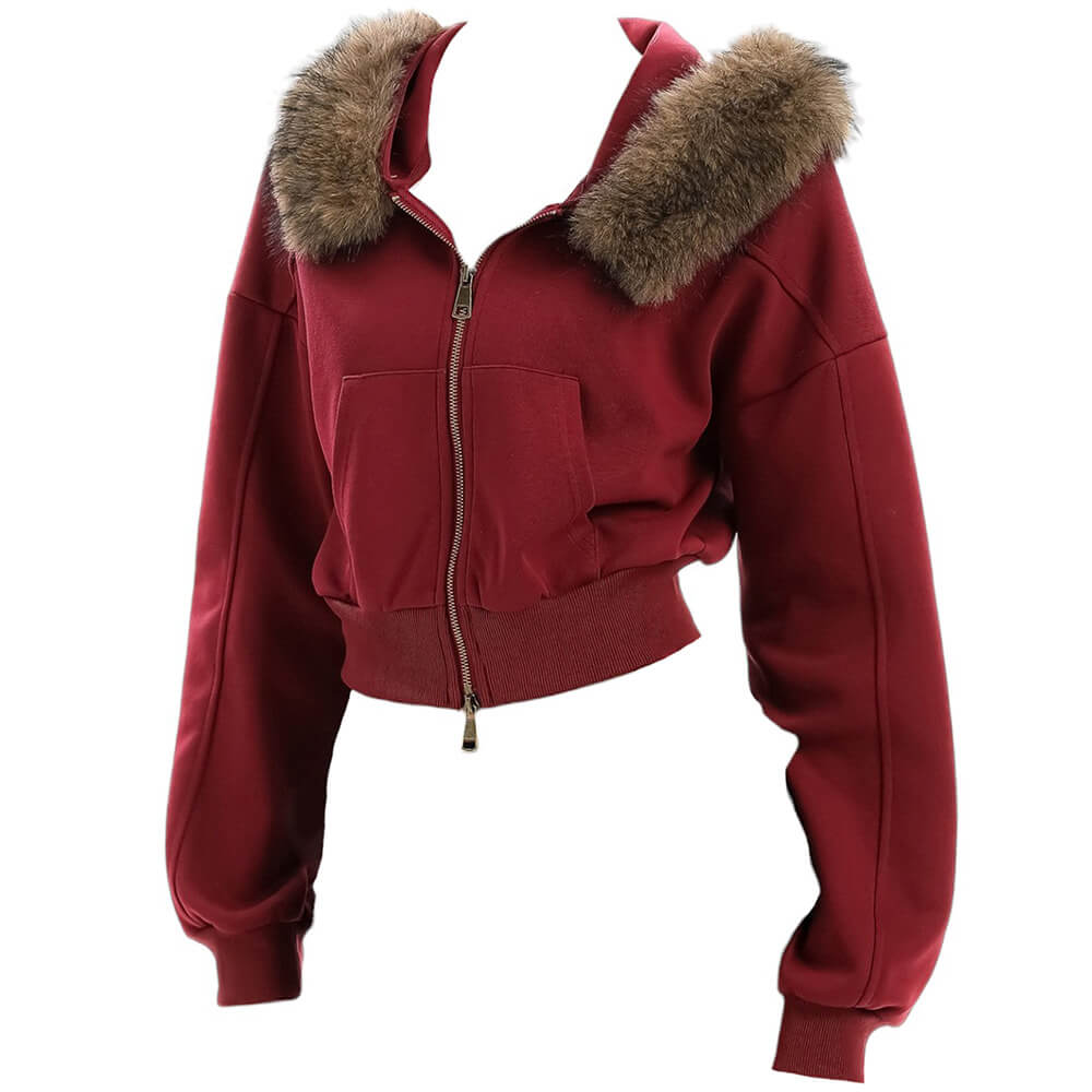 Y2K Aesthetic Cropped Fur Hoodie