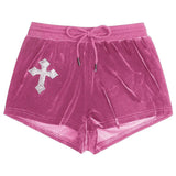 Y2K Cross Rhinestone Shorts
