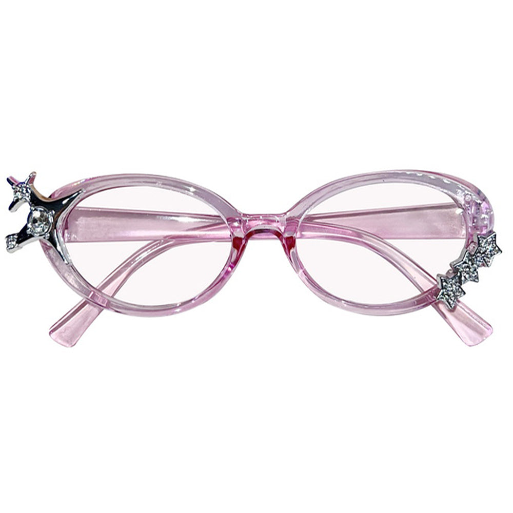 Y2K Rhinestone Stars Oval Glasses